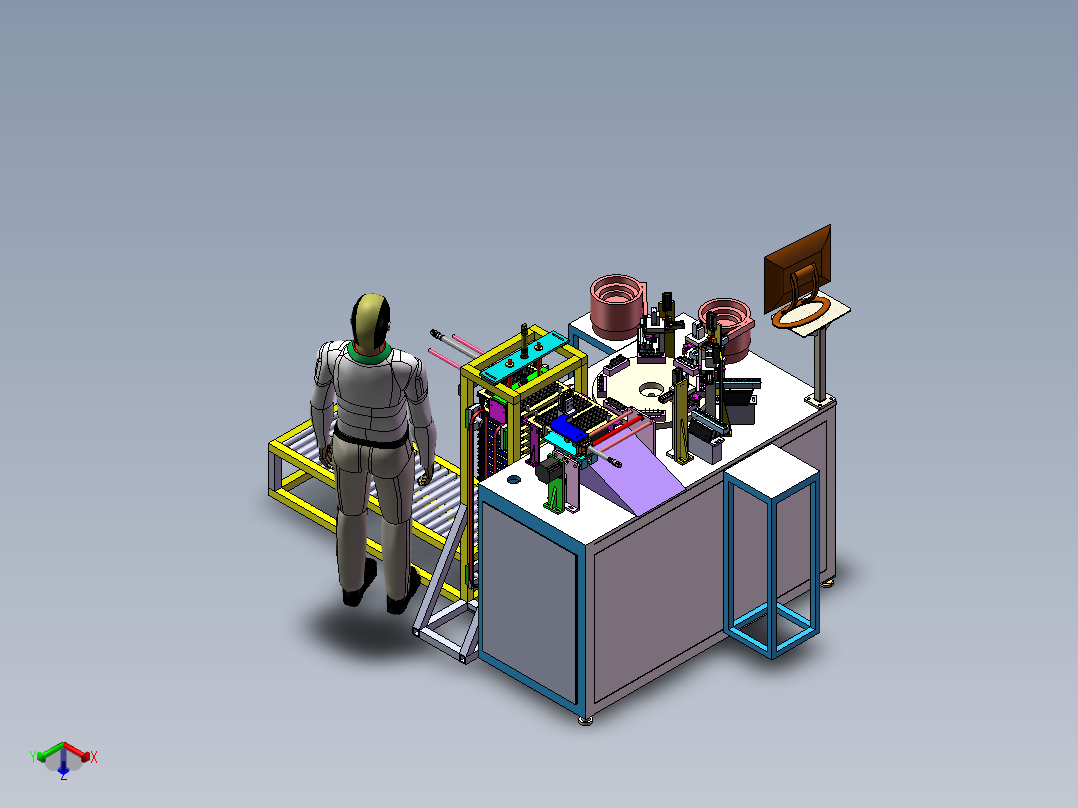 全自动按钮装配机正等轴测图