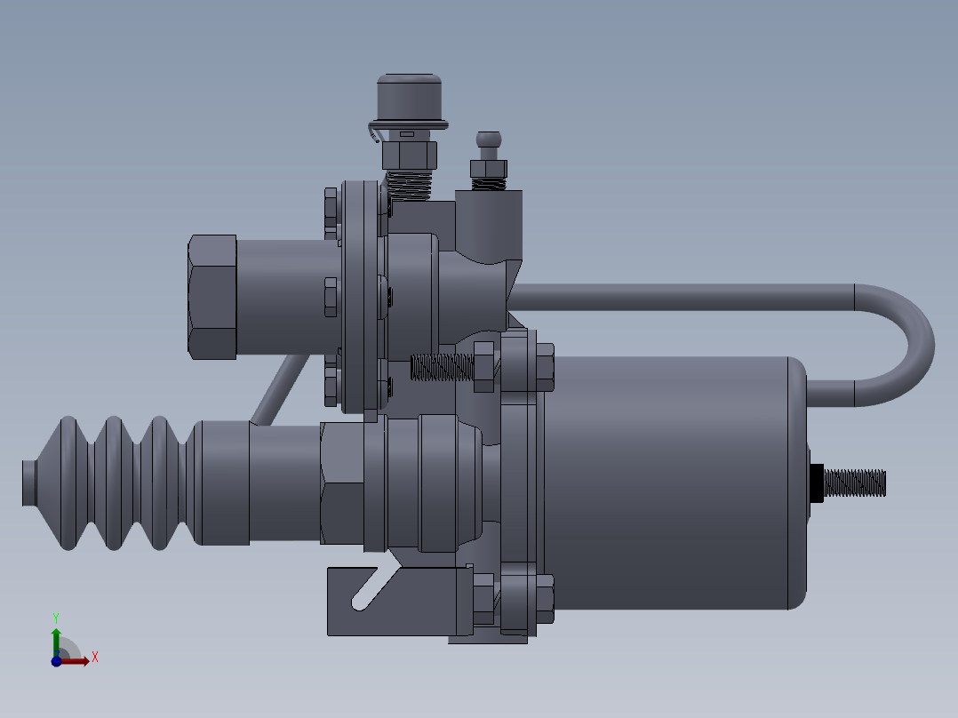 自动挡的汽车使用离合器助力器设计模型前视图