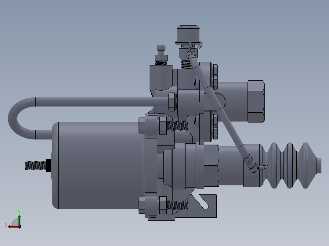 自动挡的汽车使用离合器助力器设计模型后视图