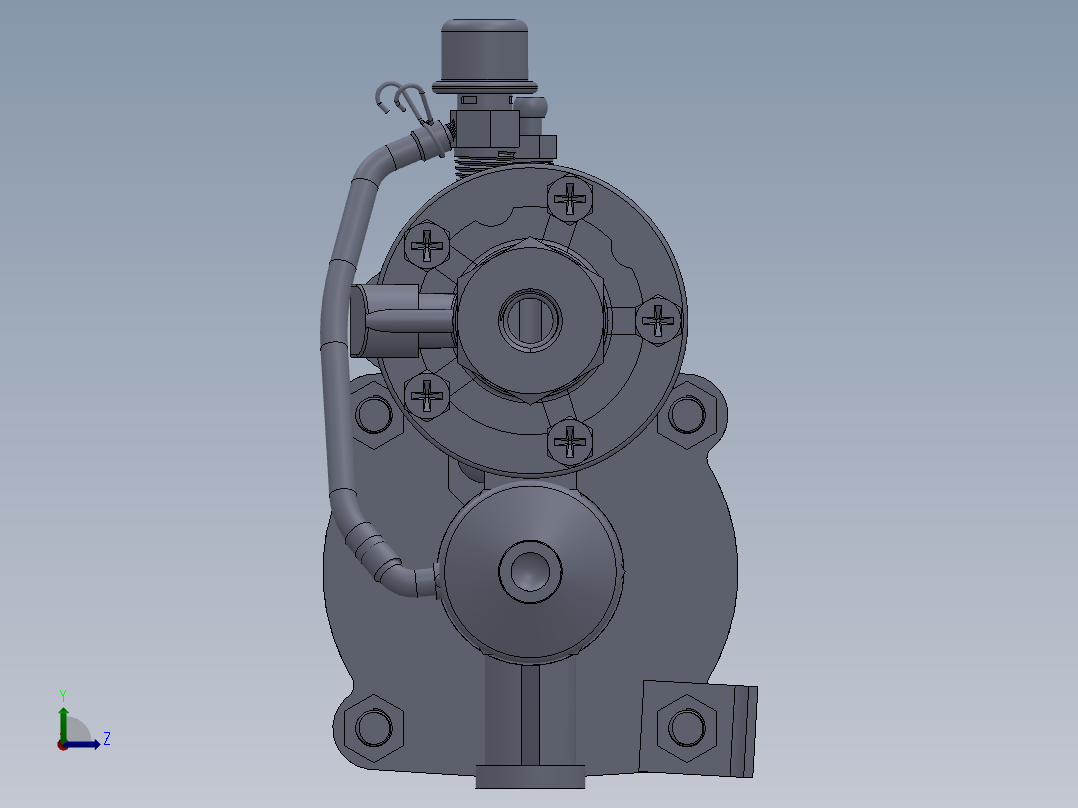 自动挡的汽车使用离合器助力器设计模型左视图