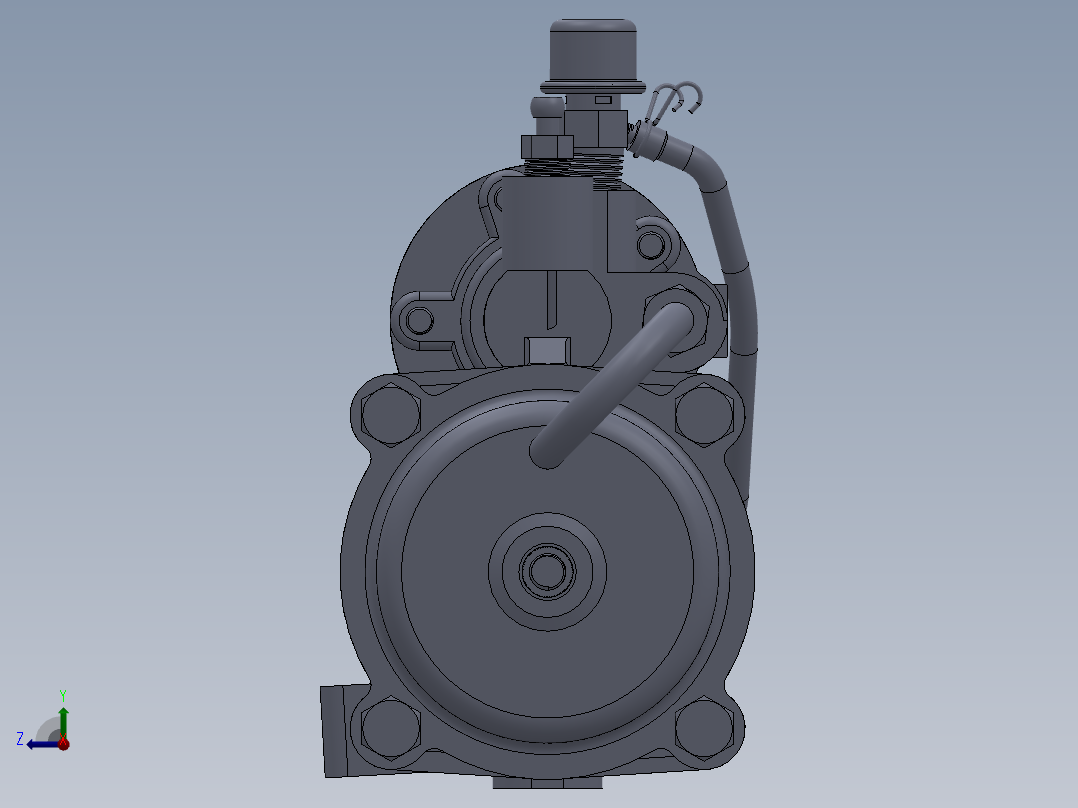 自动挡的汽车使用离合器助力器设计模型右视图