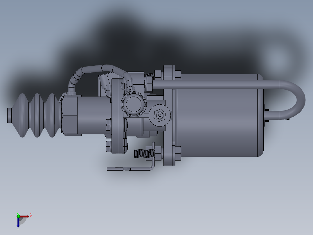 自动挡的汽车使用离合器助力器设计模型俯视图