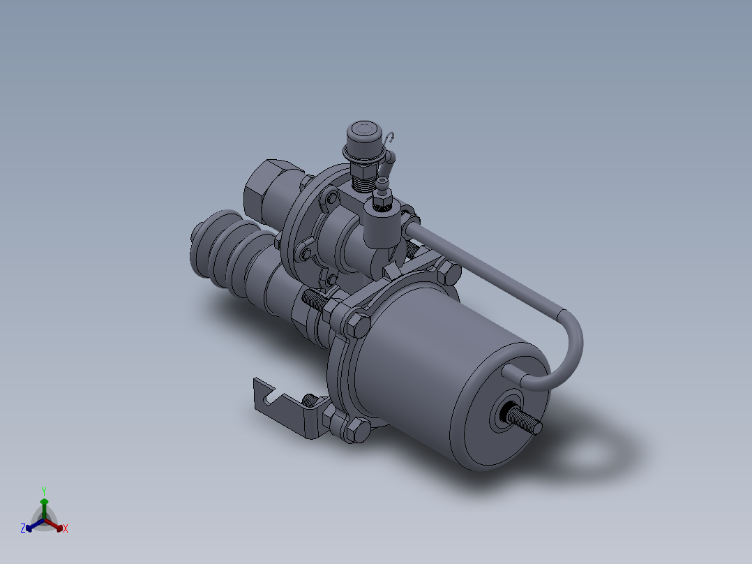 自动挡的汽车使用离合器助力器设计模型正等轴测图