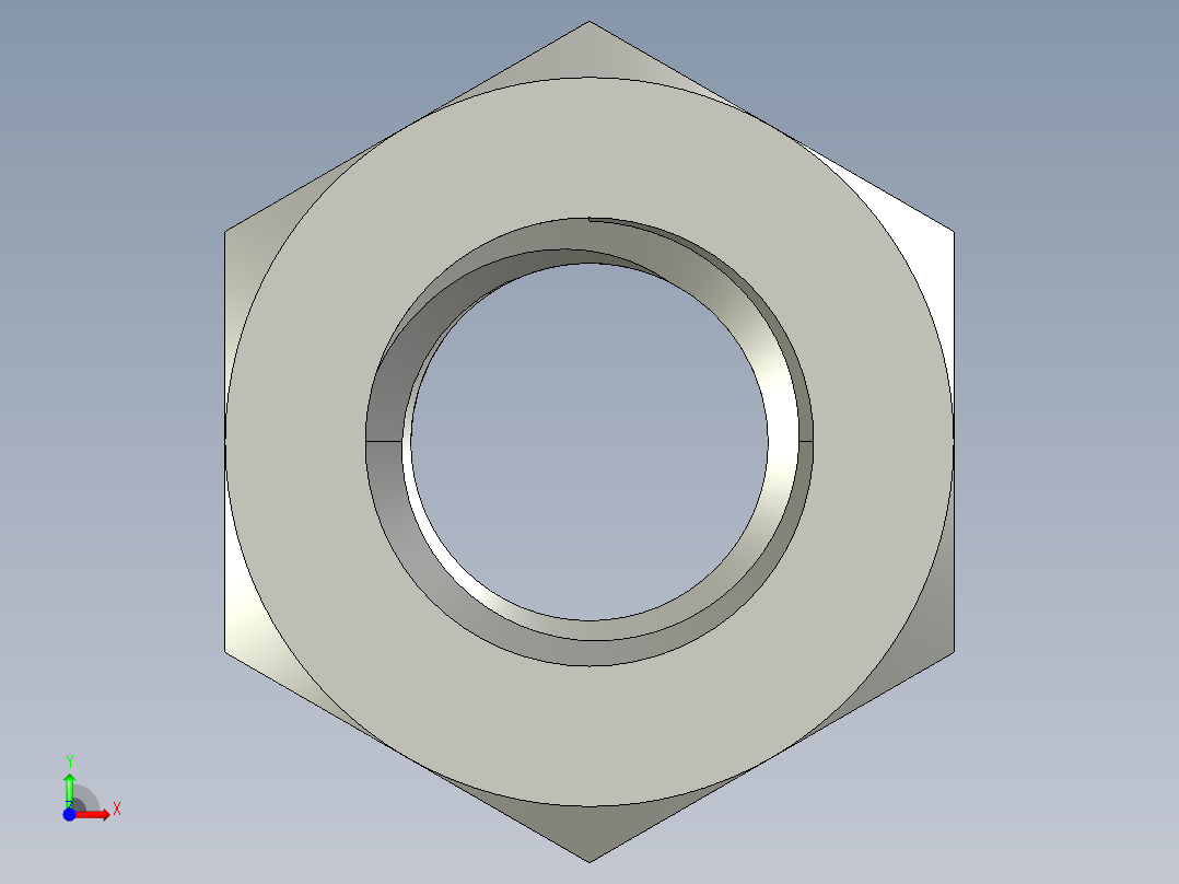 公制六角螺母-Metric Hex Nuts M8 x 1.25mm Thread前视图