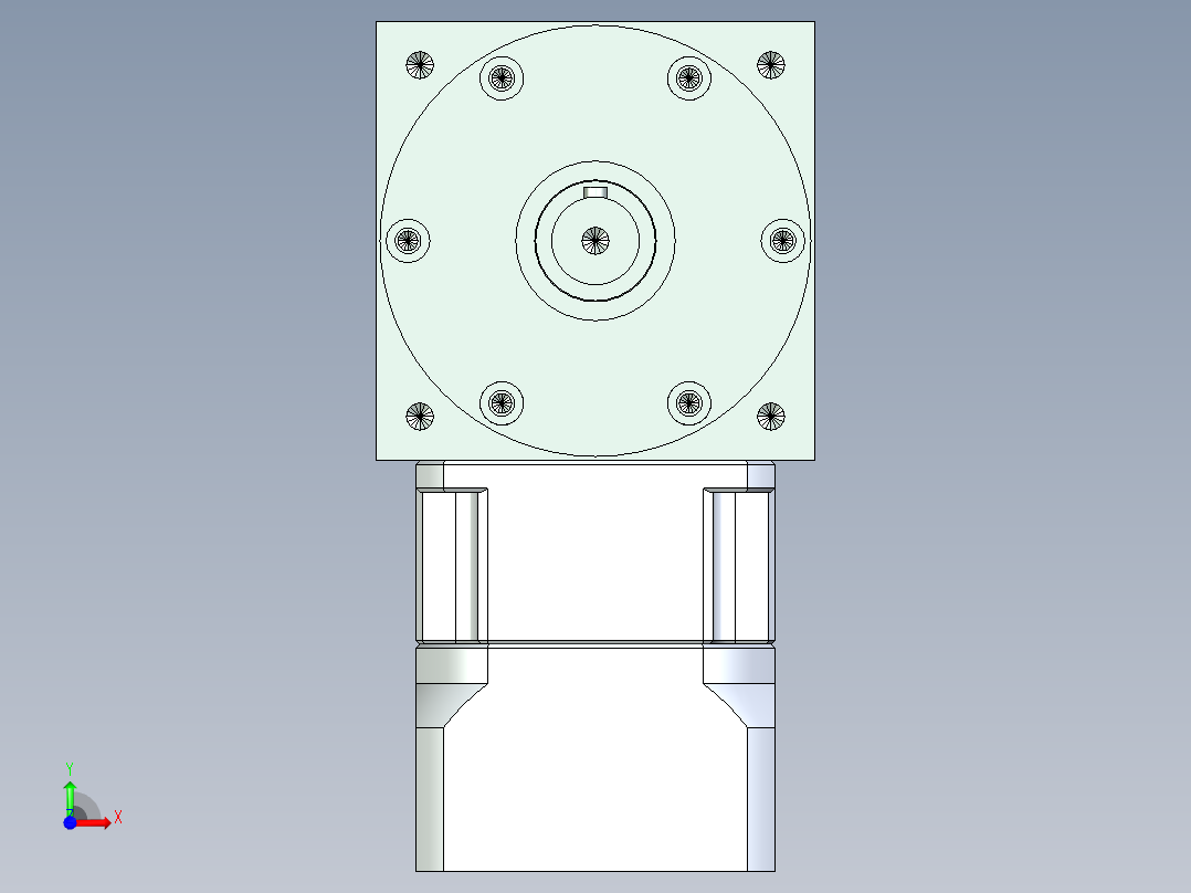 换向器PW110双轴 PGH90-L1 19-70-90-M6.stp前视图