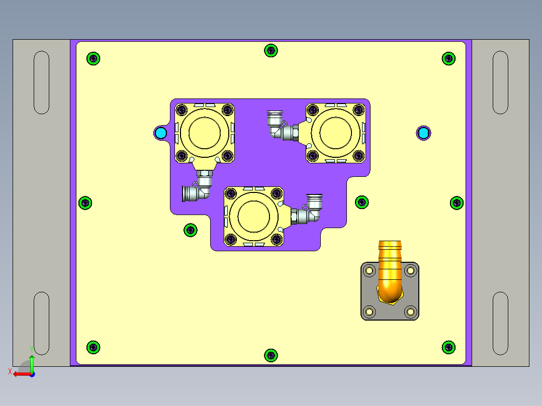 包胶版笔记本C壳KB落料程序模型后视图