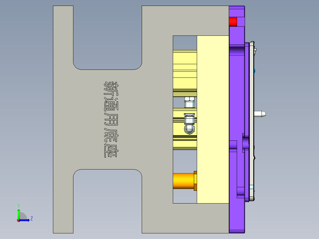 包胶版笔记本C壳KB落料程序模型左视图