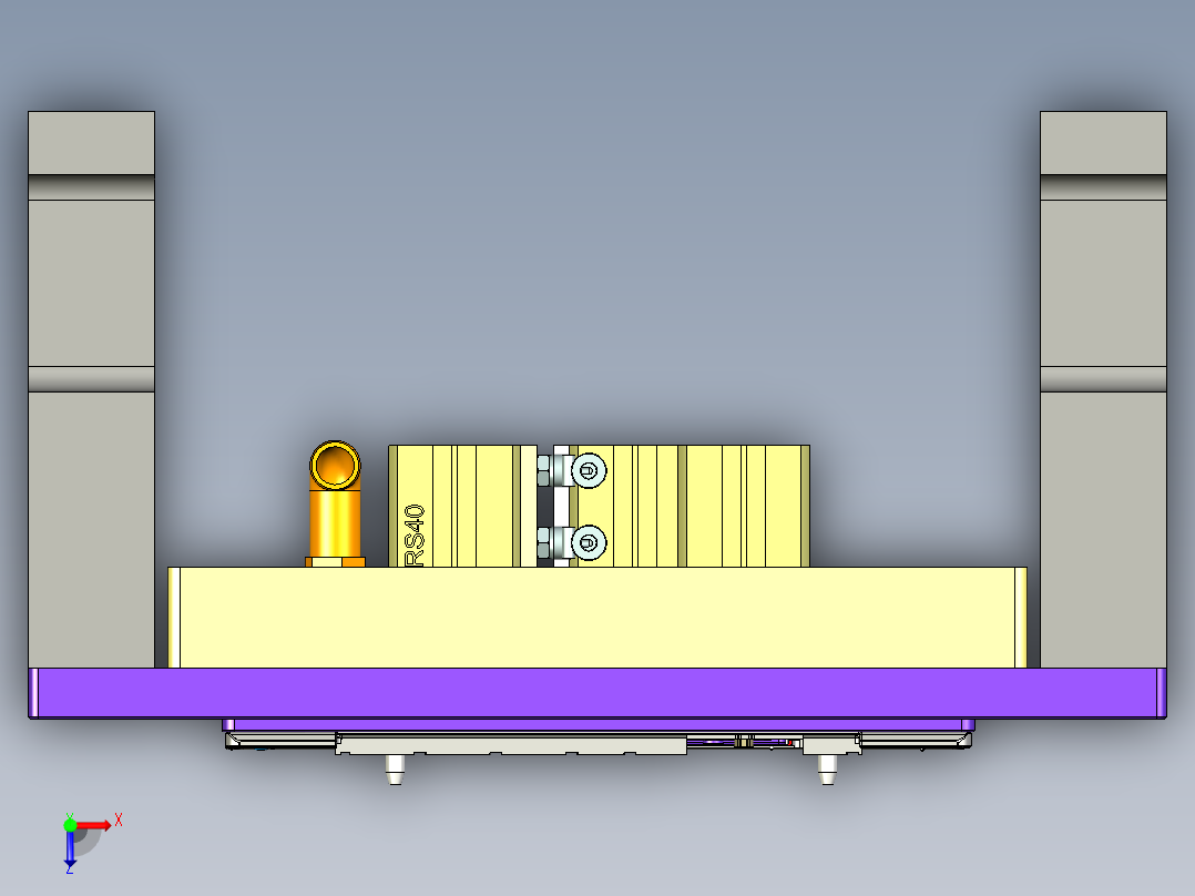 包胶版笔记本C壳KB落料程序模型俯视图