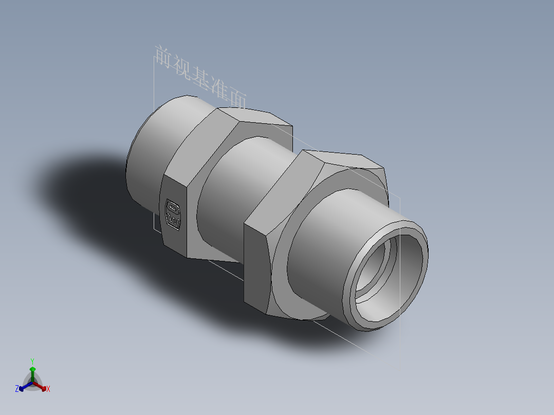 直通隔板接头、6C-22LN正等轴测图