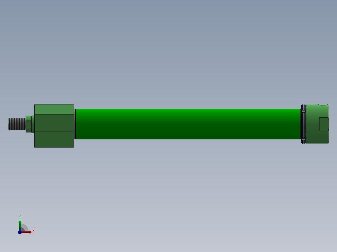 焊接式液压缸（带前脚）63x45x602 mm前视图