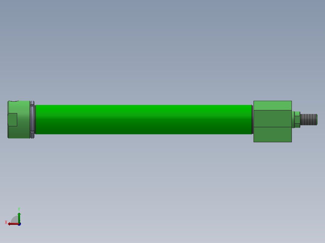 焊接式液压缸（带前脚）63x45x602 mm后视图
