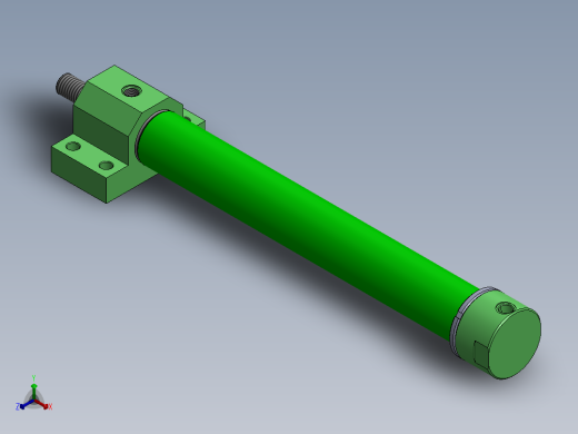 焊接式液压缸（带前脚）63x45x602 mm正等轴测缩略图