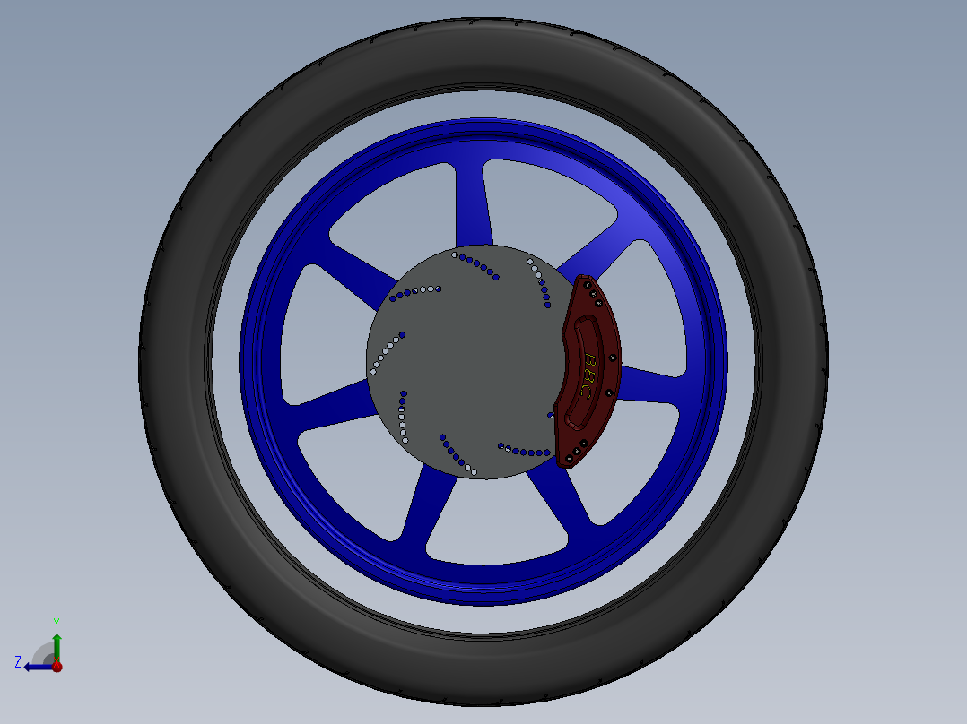 轮毂、轮胎(133)右视图