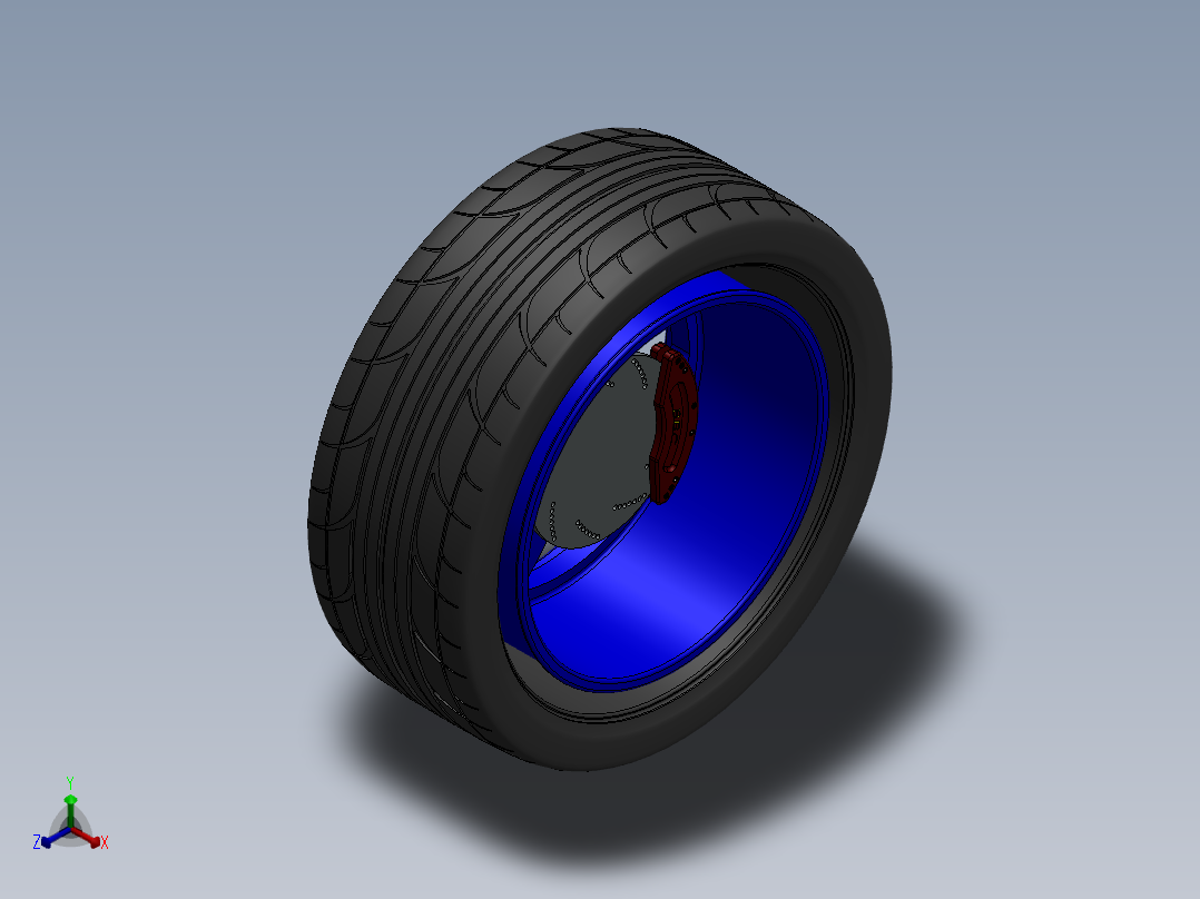 轮毂、轮胎(133)正等轴测图