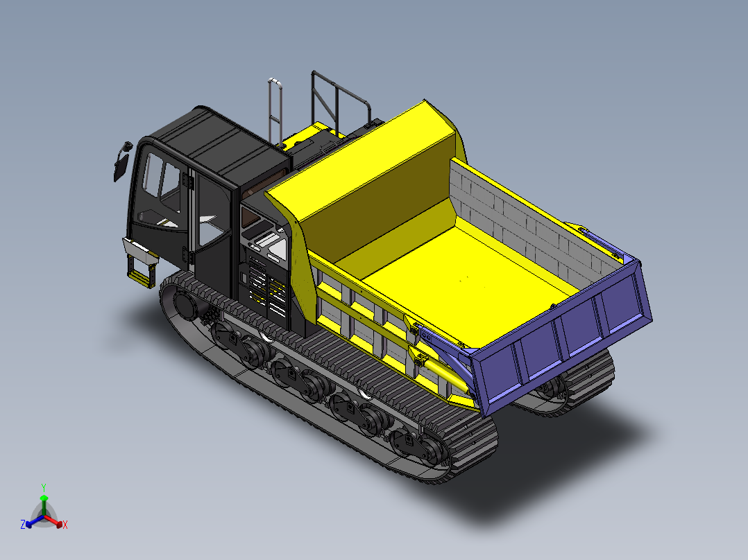 IC70R新型履带自卸运输车载重7吨正等轴测图