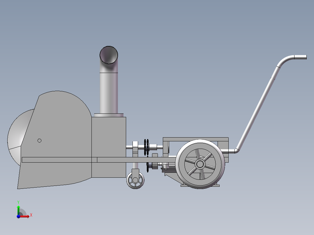 小型电动除雪机设计【含三维SW模型及CAD图纸说明书仿真动画+ansys仿真云图】前视图