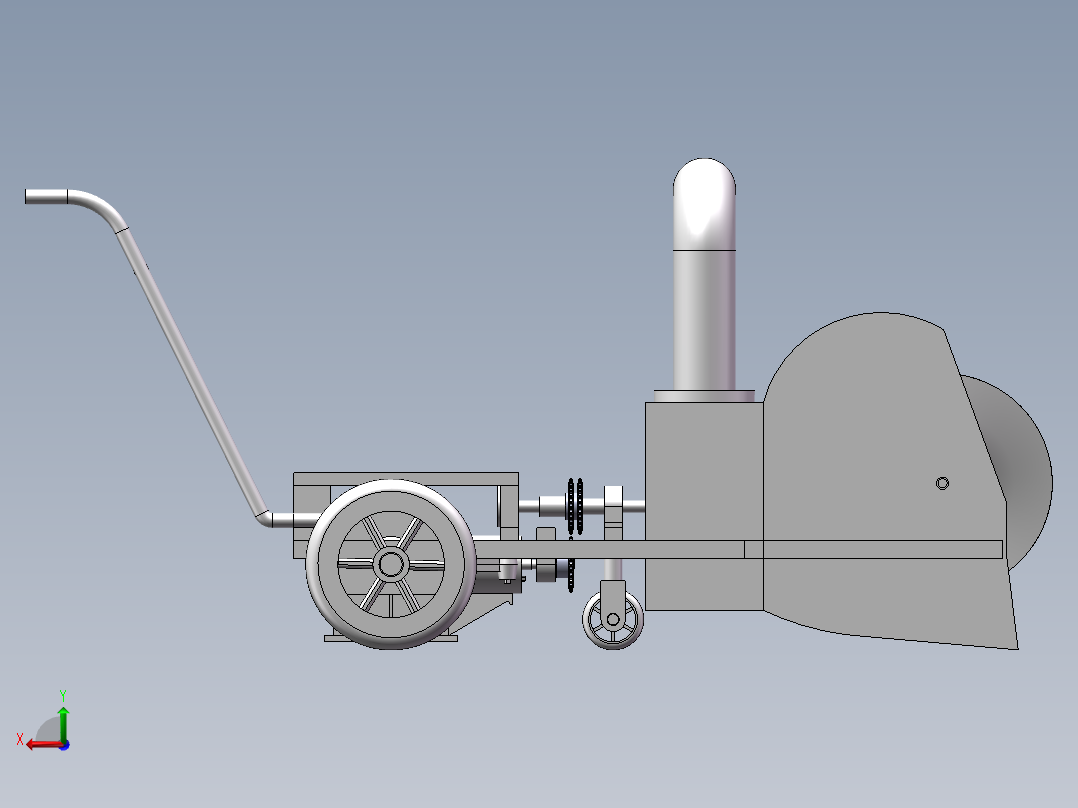 小型电动除雪机设计【含三维SW模型及CAD图纸说明书仿真动画+ansys仿真云图】后视图