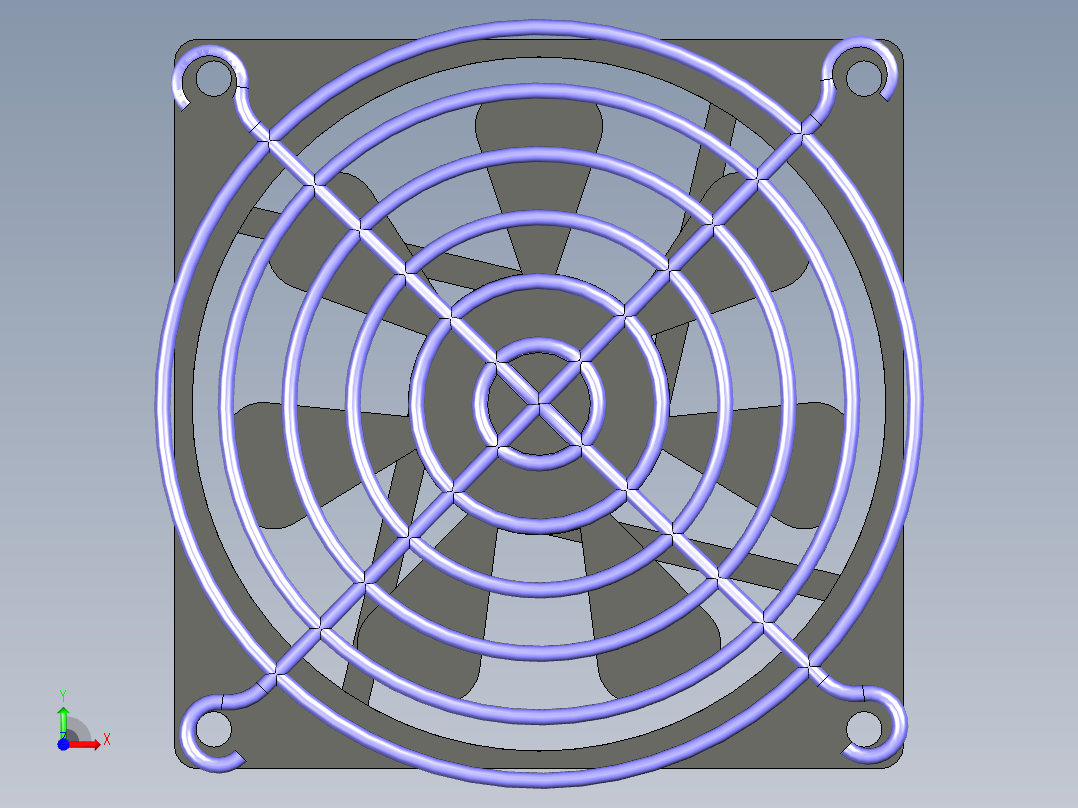 9090工业电柜散热扇前视图