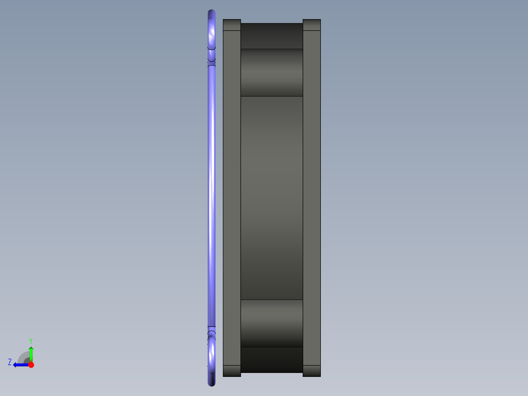9090工业电柜散热扇右视图