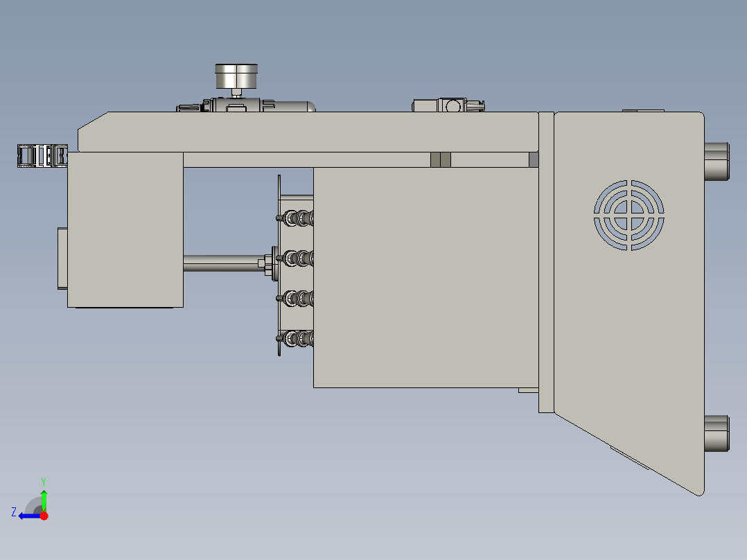 机械零件清洗设备右视图
