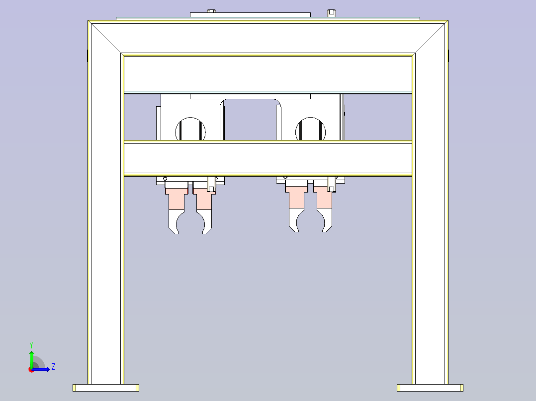 无杆气缸搬运双取料头模组3D图纸左视图