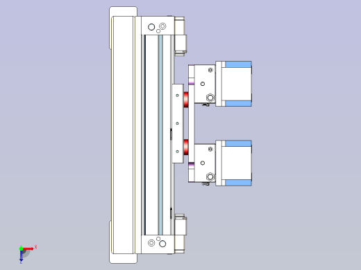 无杆气缸搬运双取料头模组3D图纸俯视缩略图