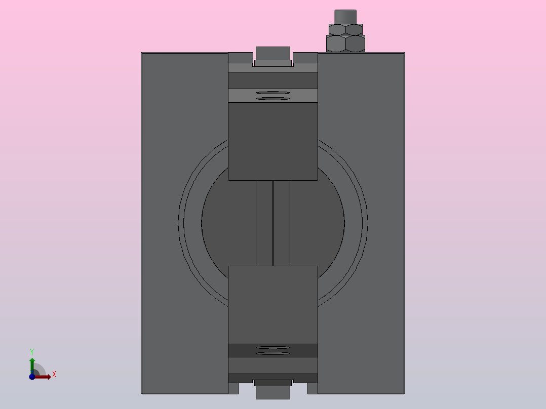 MHC2支点开闭型气爪[MHC2-16D]前视图
