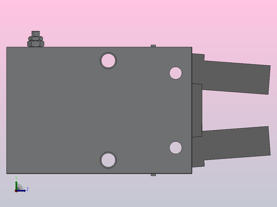 MHC2支点开闭型气爪[MHC2-16D]左视图