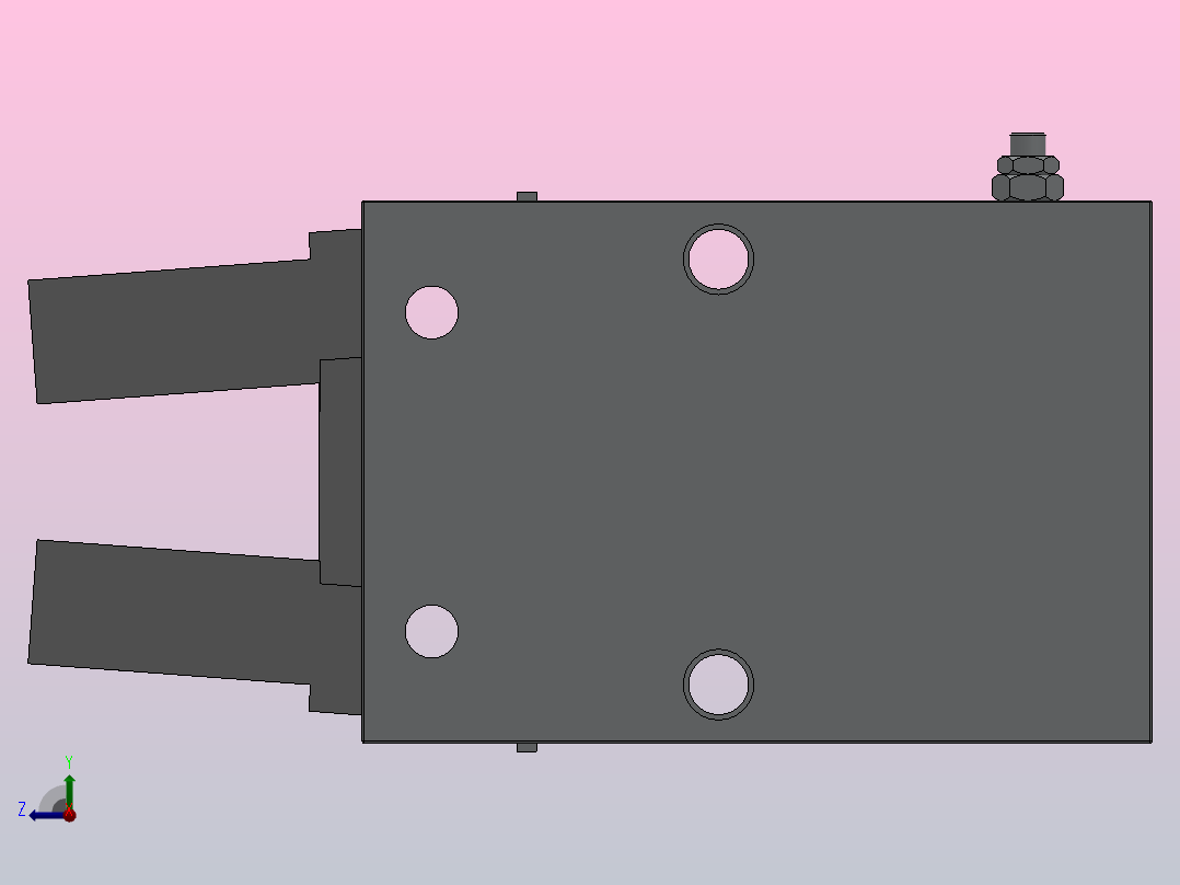 MHC2支点开闭型气爪[MHC2-16D]右视图