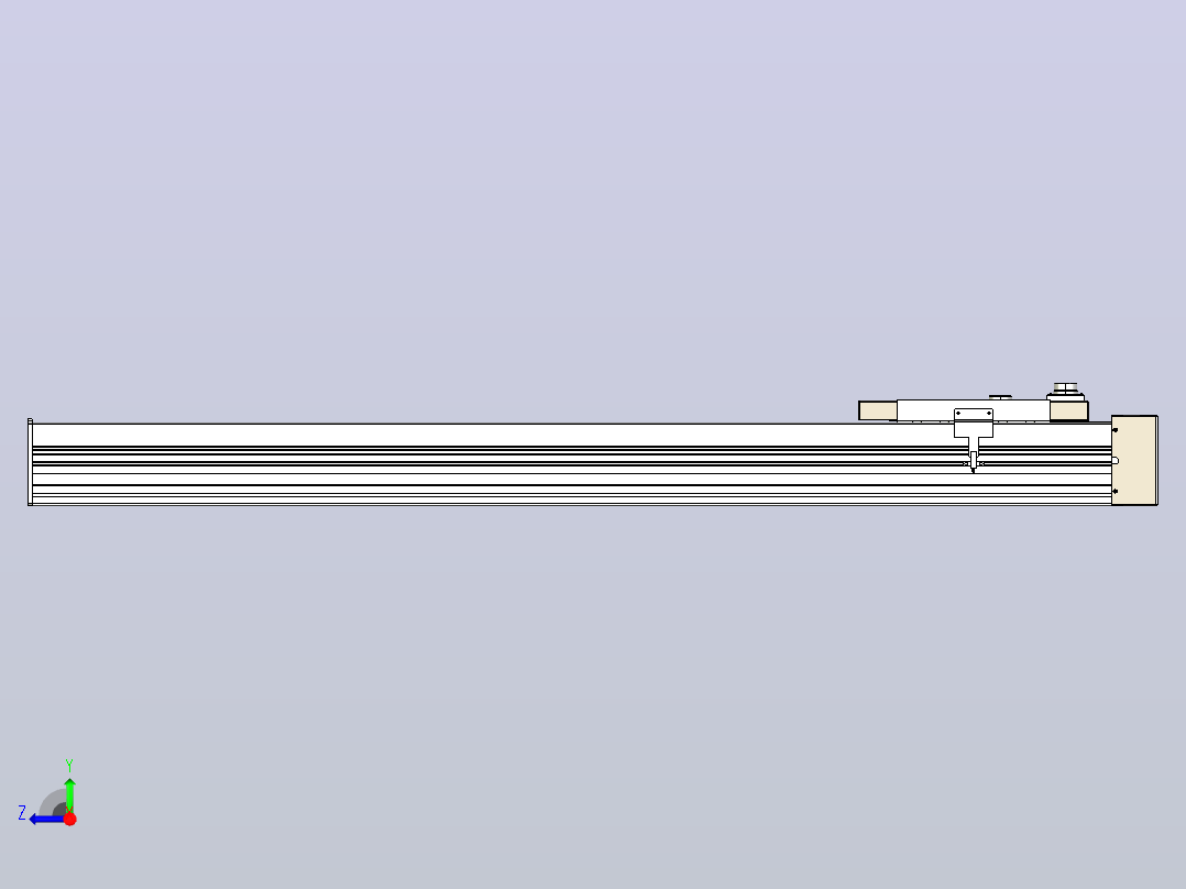 滚珠丝杠直线轴带导轨全封闭TPA-HCR-220D-3210C-L1050-MR-Y-P1K-N3右视图