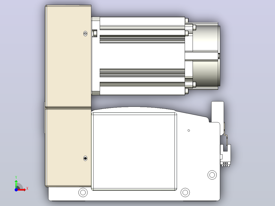 皮带直线轴半封闭可选导轨TPA-HNB-220D-176-L2350-LU-Y-P1K-N3前视图