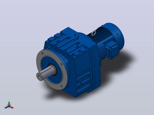 RF107法兰轴伸式安装斜齿轮减速机RF107-Y1.5-8P-90L-M1-0°-Φ450