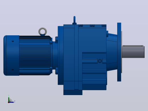 RF107法兰轴伸式安装斜齿轮减速机RF107-Y1.5-8P-90L-M1-0°-Φ450左视缩略图
