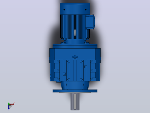 RF107法兰轴伸式安装斜齿轮减速机RF107-Y1.5-8P-90L-M1-0°-Φ450俯视缩略图