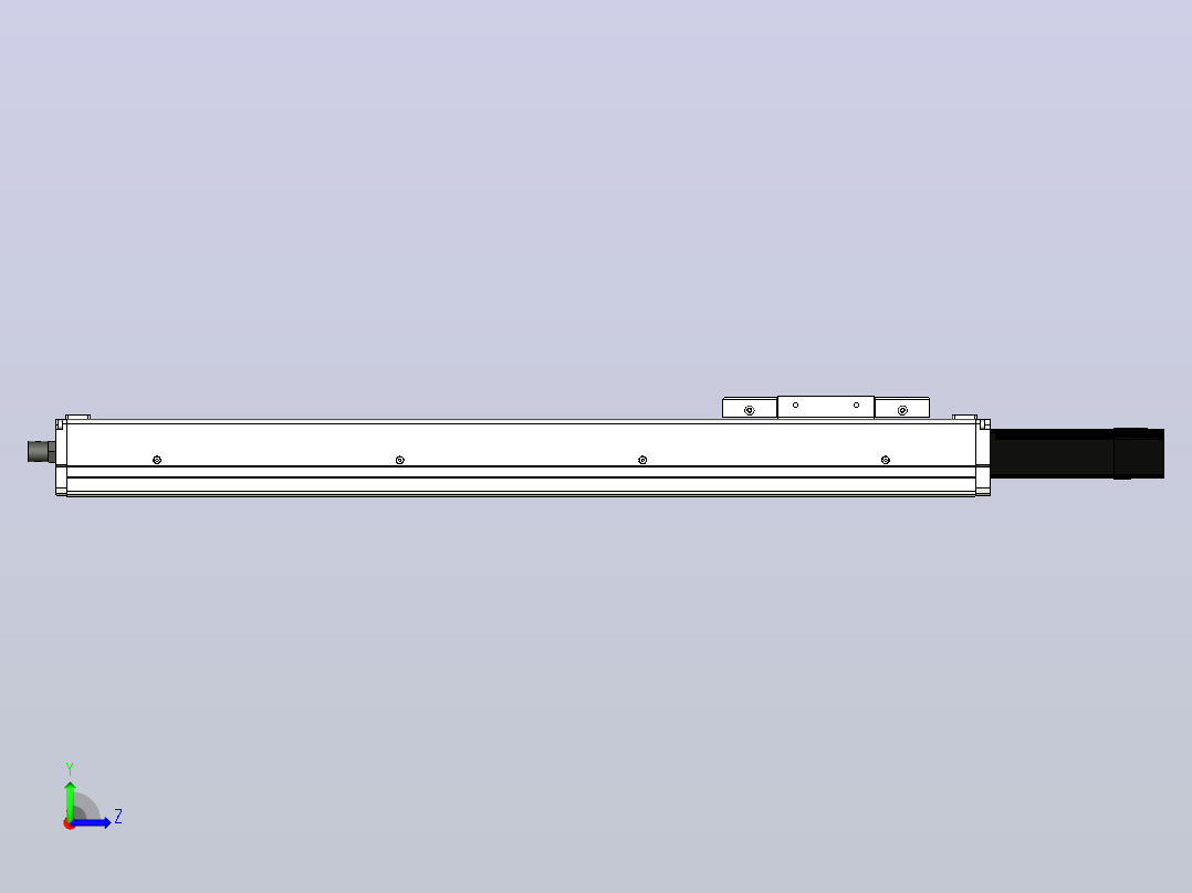 SCS12-500-BC-100W+煞車滚珠花健、支撑座、滚珠丝杠、交叉导轨、直线模组左视图