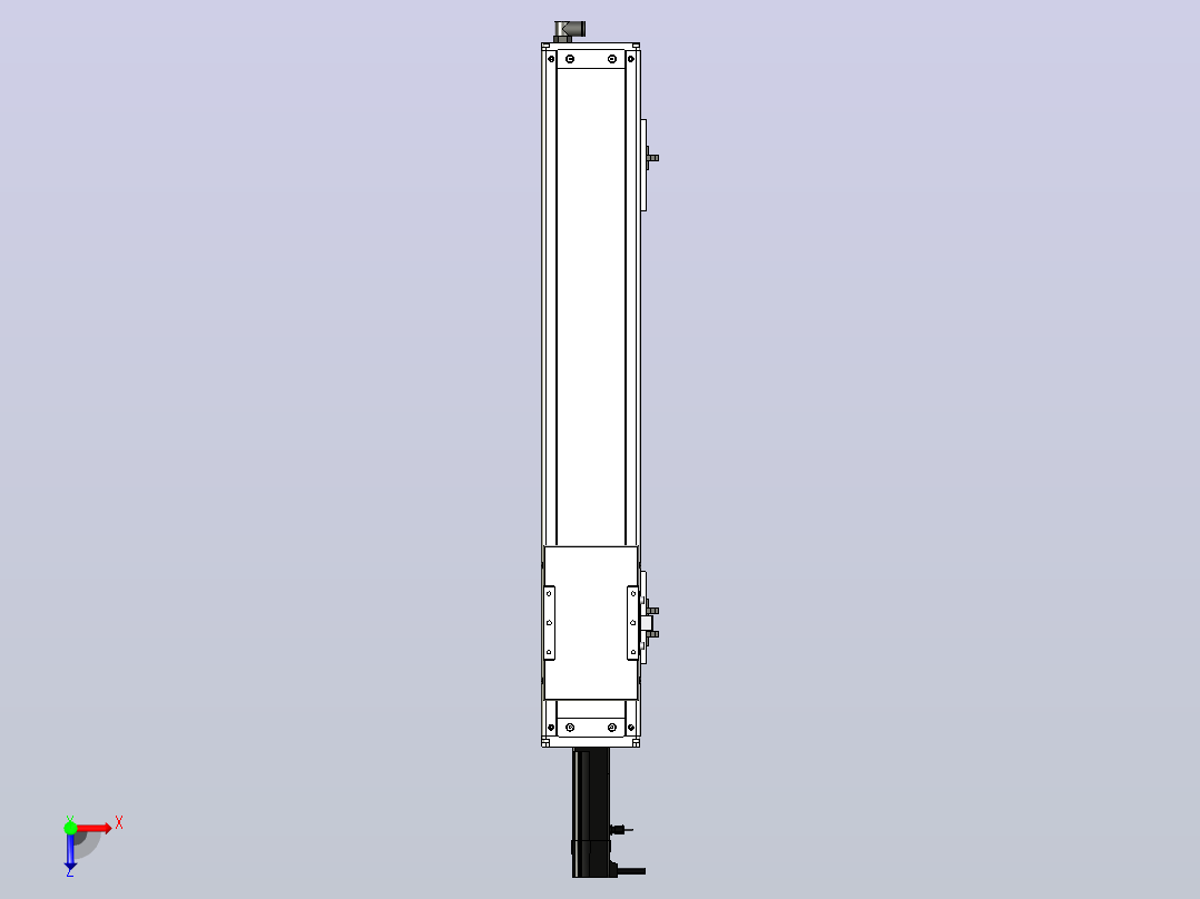 SCS12-500-BC-100W+煞車滚珠花健、支撑座、滚珠丝杠、交叉导轨、直线模组俯视图