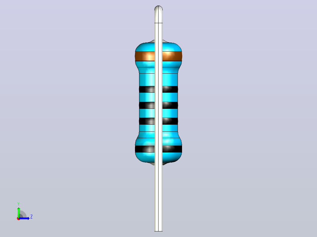 电阻器组RES_AV_0.5W_300mil_0R_1%左视图