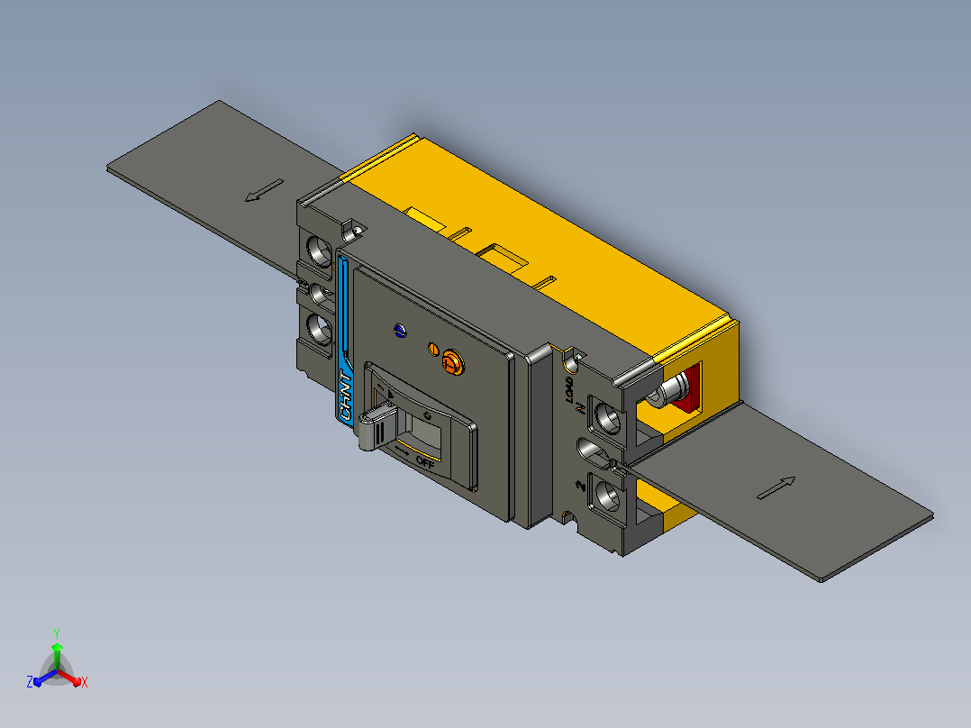NXMLE-250S 2P剩余电流动作断路器三维模型202209主视图