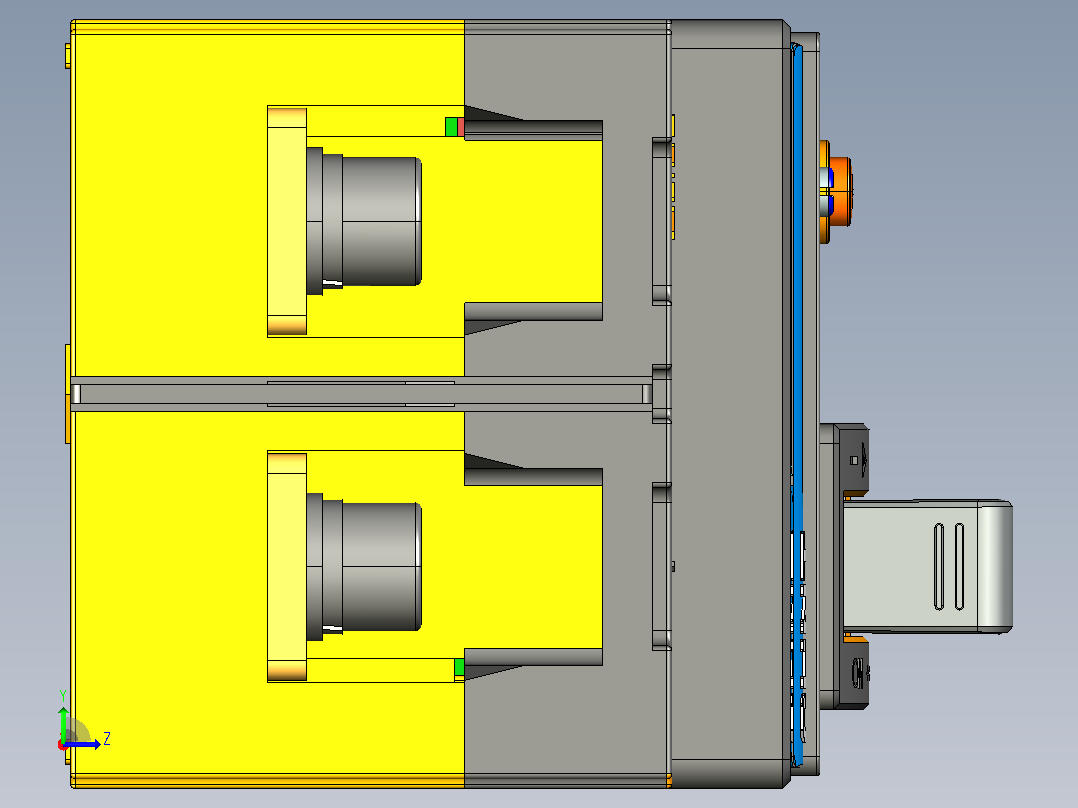 NXMLE-250S 2P剩余电流动作断路器三维模型202209左视图