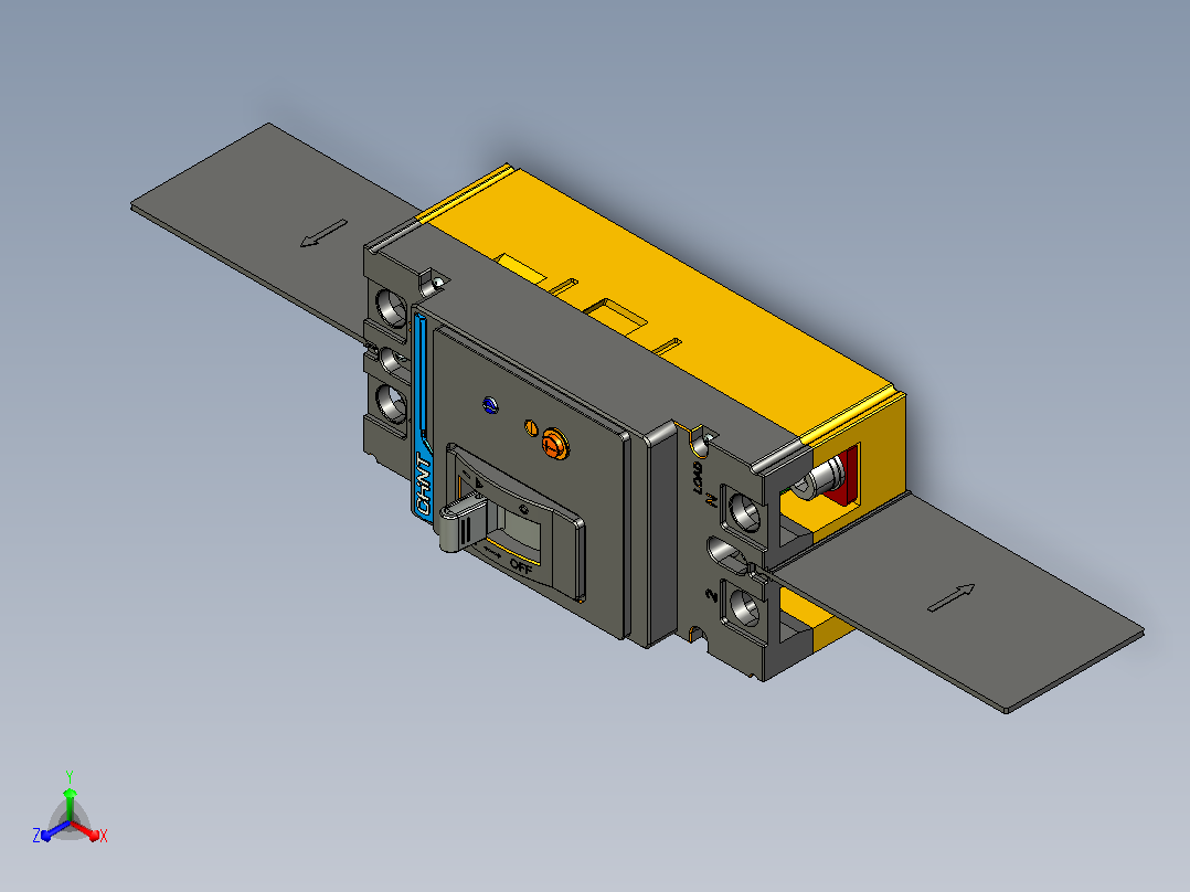 NXMLE-250S 2P剩余电流动作断路器三维模型202209正等轴测图