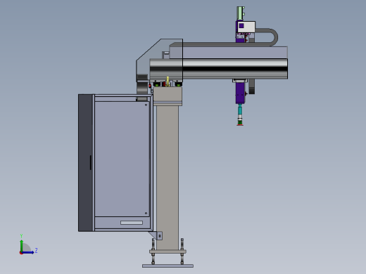 四轴直交机械手sw18可编辑左视缩略图