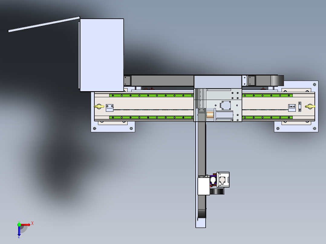 四轴直交机械手sw18可编辑俯视图