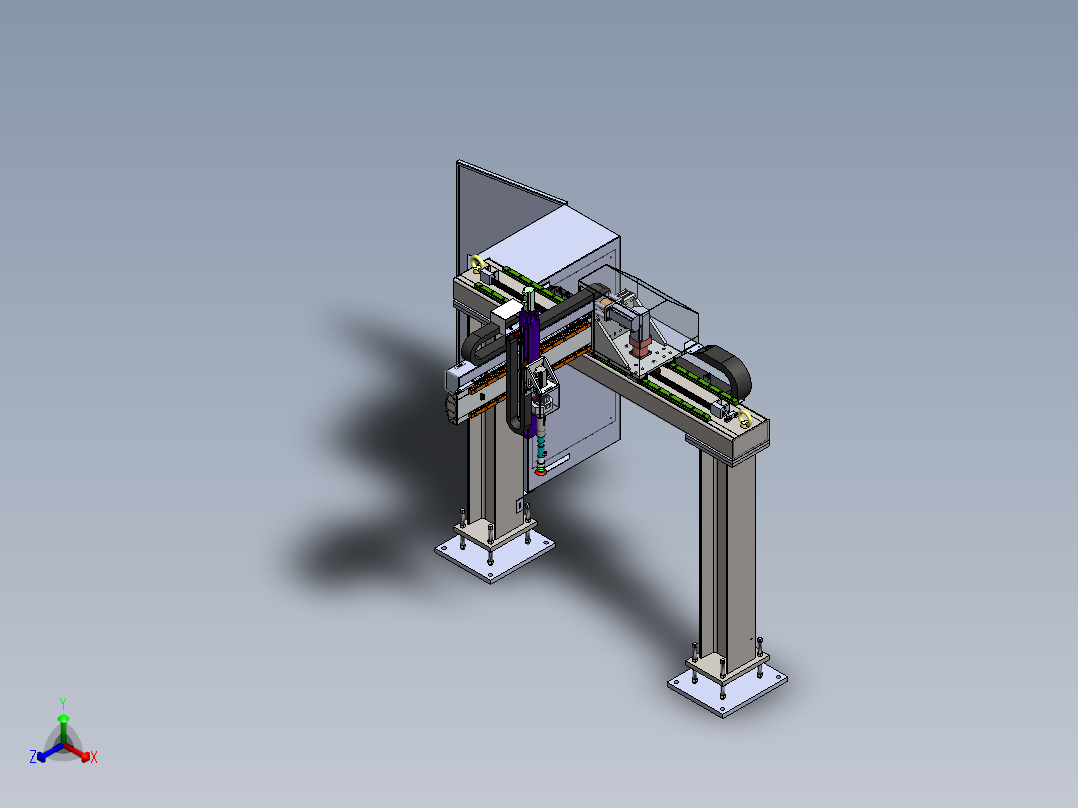 四轴直交机械手sw18可编辑正等轴测图