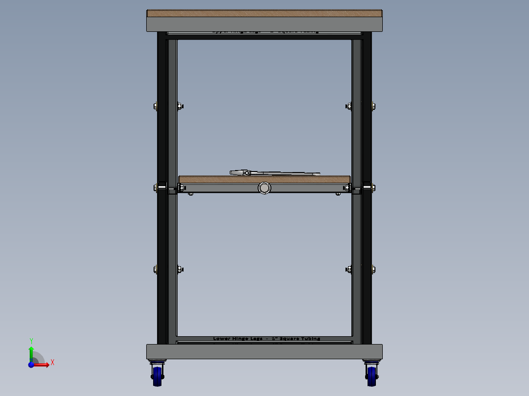 DIY Lift Table自制升降台模型3D图纸 Solidworks设计(1)前视图