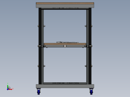 DIY Lift Table自制升降台模型3D图纸 Solidworks设计(1)前视缩略图