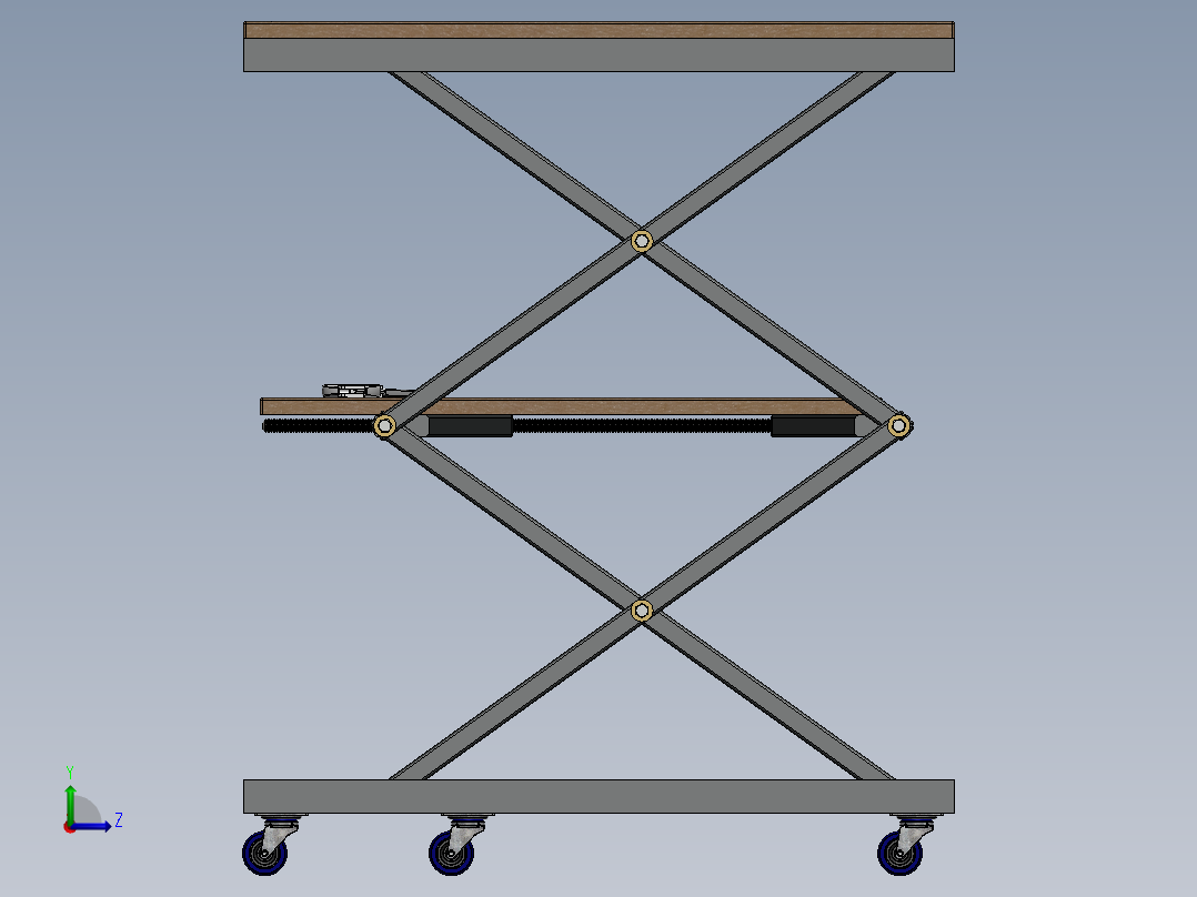 DIY Lift Table自制升降台模型3D图纸 Solidworks设计(1)左视图