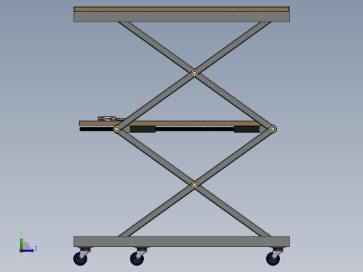 DIY Lift Table自制升降台模型3D图纸 Solidworks设计(1)左视缩略图