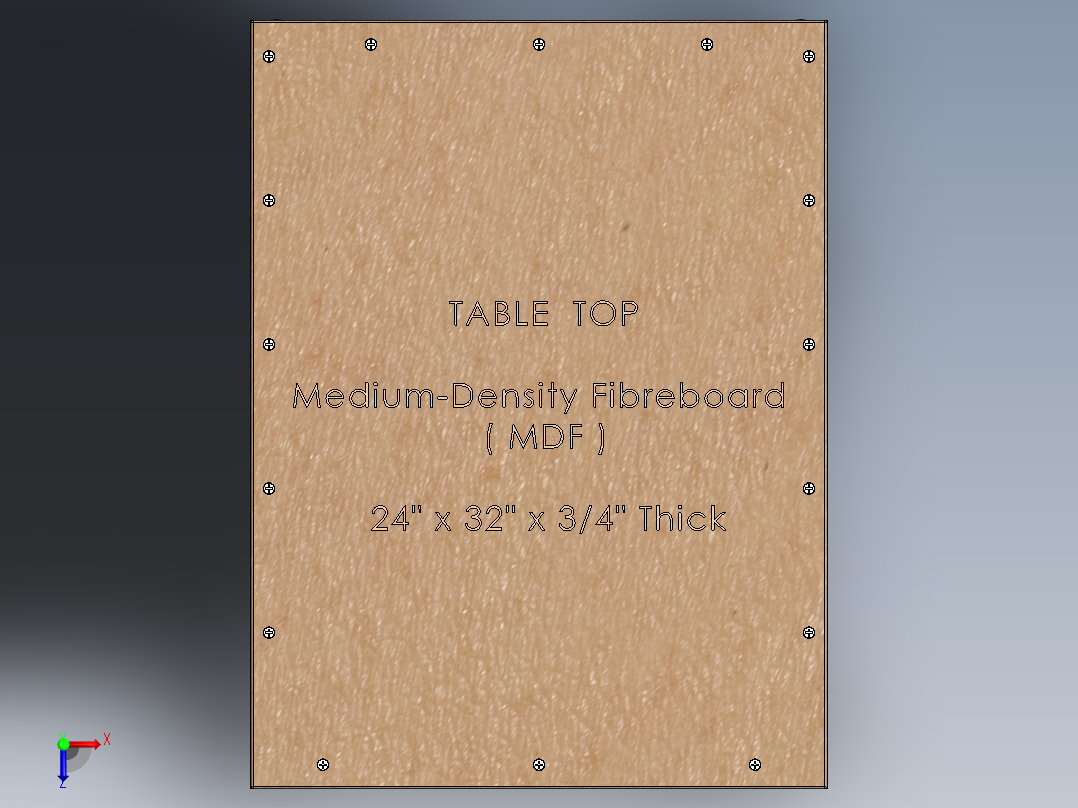 DIY Lift Table自制升降台模型3D图纸 Solidworks设计(1)俯视图