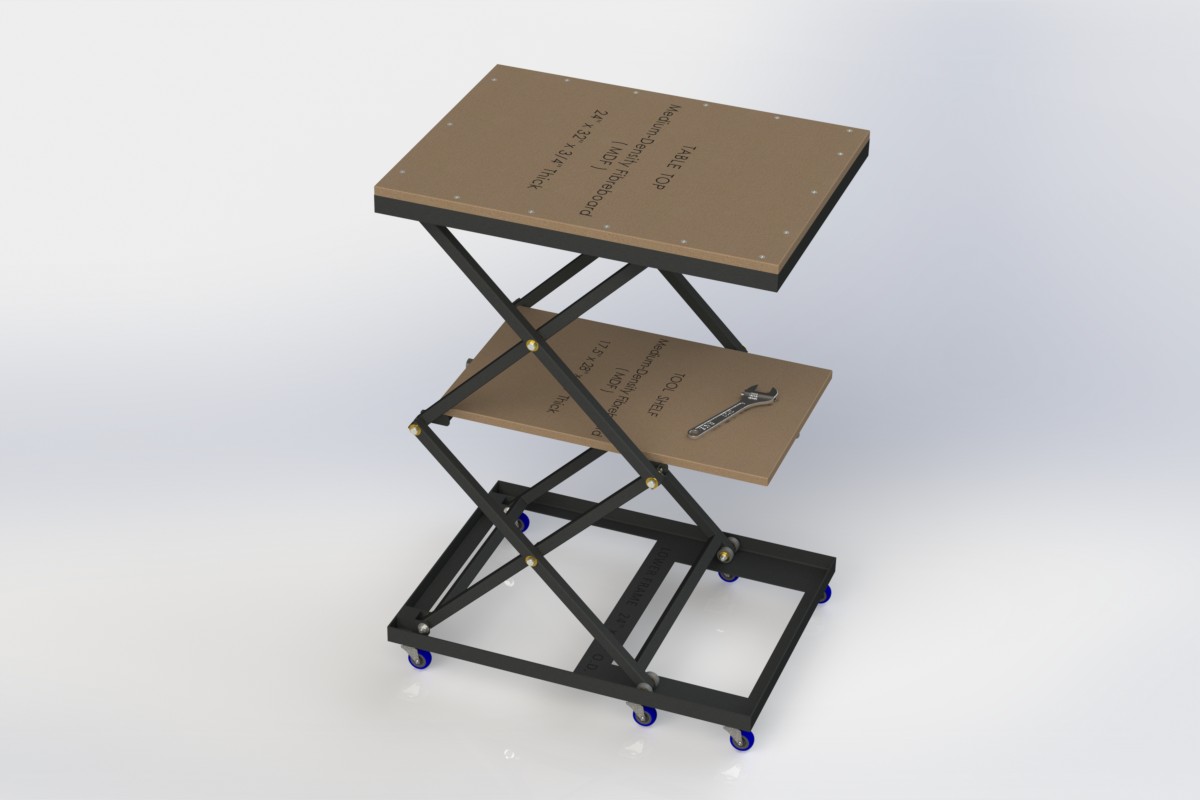 DIY Lift Table自制升降台模型3D图纸 Solidworks设计(1)