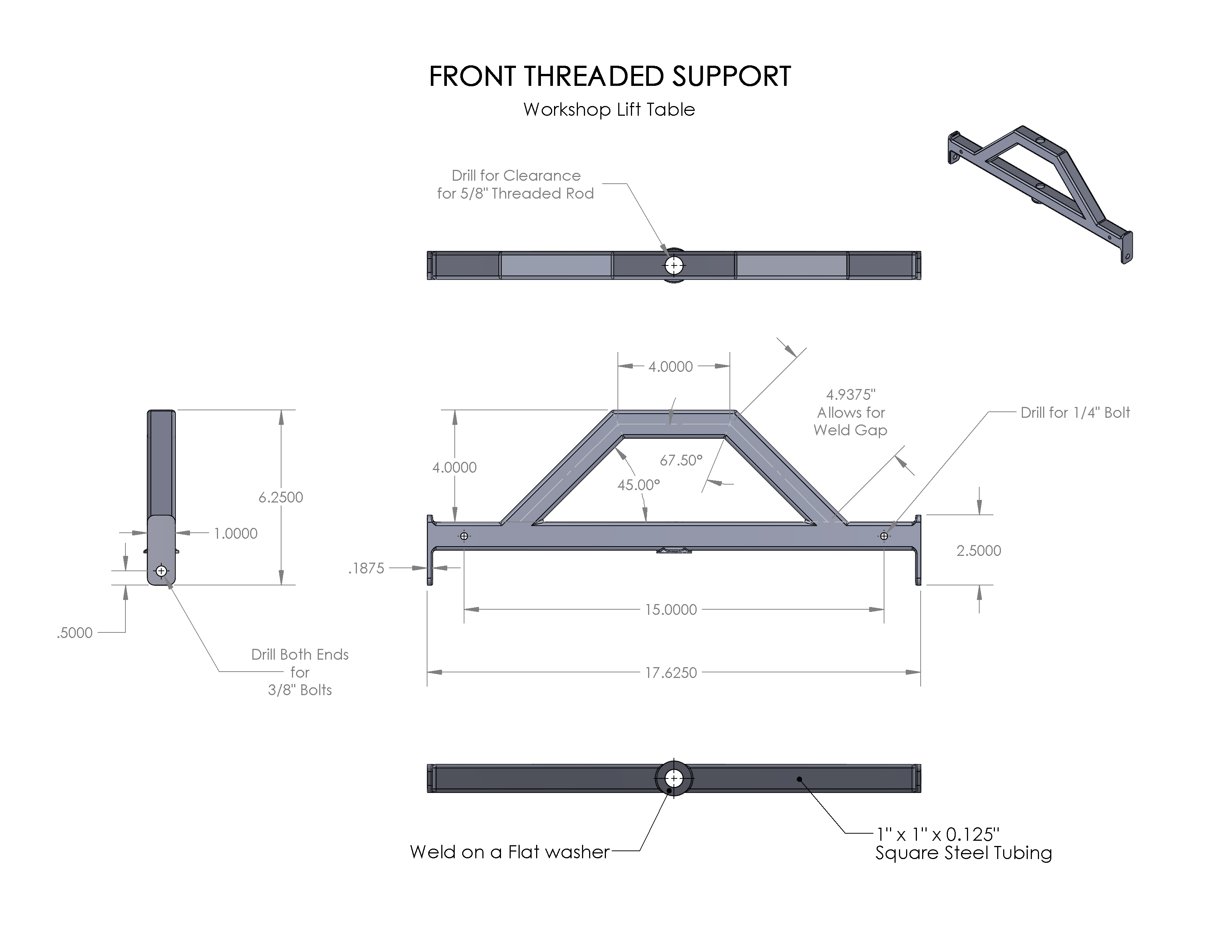 DIY Lift Table自制升降台模型3D图纸 Solidworks设计(1)